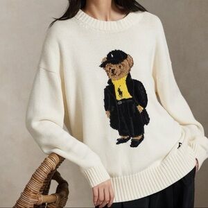 Polo Bear Cotton Crewneck Sweater Size Small